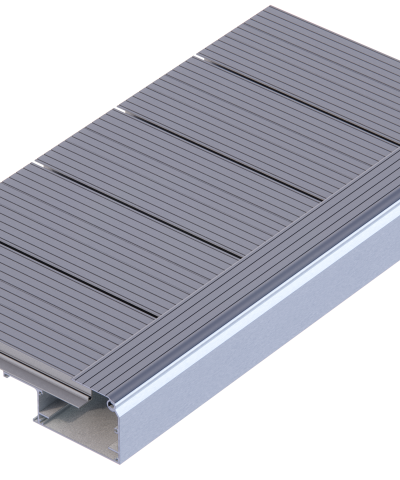 Aluminiun decking gutter system 1A+1B